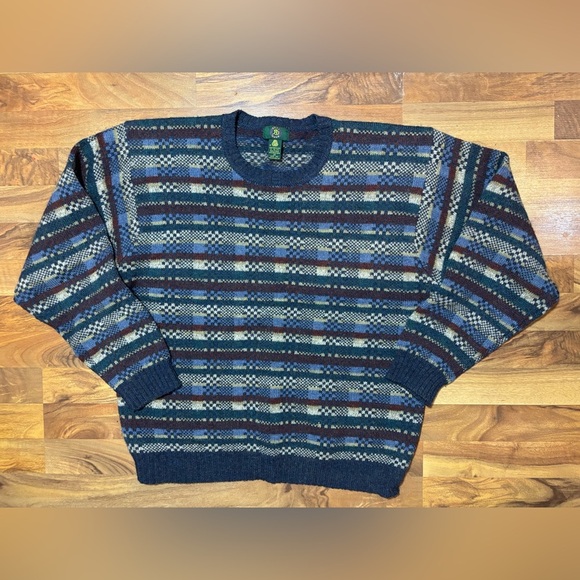 Club Room Blue Striped Crewneck Sweater - Picture 1 of 5